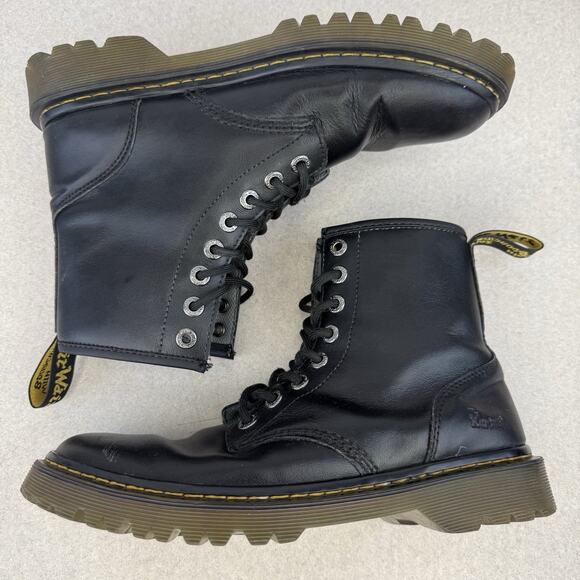 Men Doc Dr Marten Air Wair Awley Black Laced‎ Up Combat Boot size 8 M Soft Toe - Picture 10 of 12